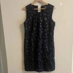 Karl Lagerfeld Black Mini Dress with Floral Design